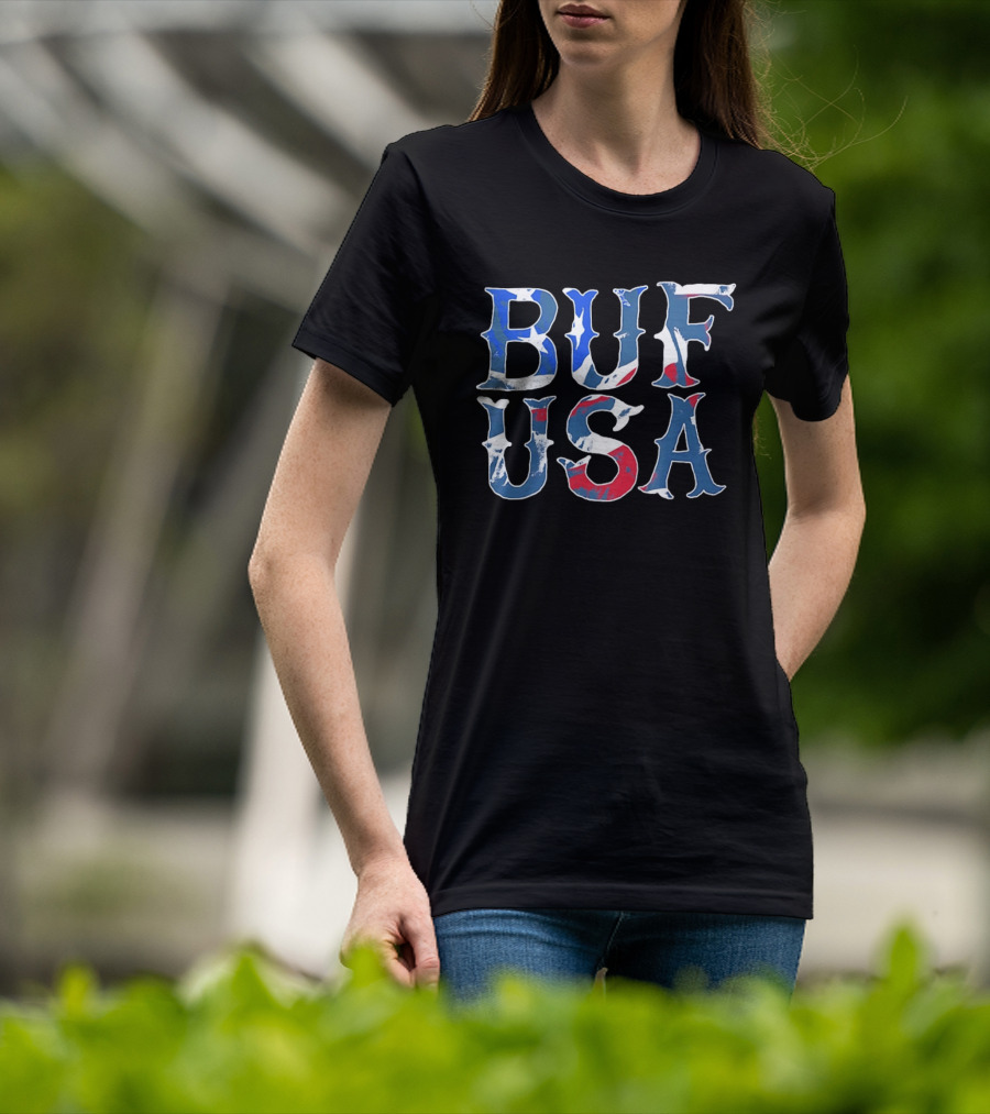 BUF USA American Flag Colors Buffalo Bills T-Shirt
