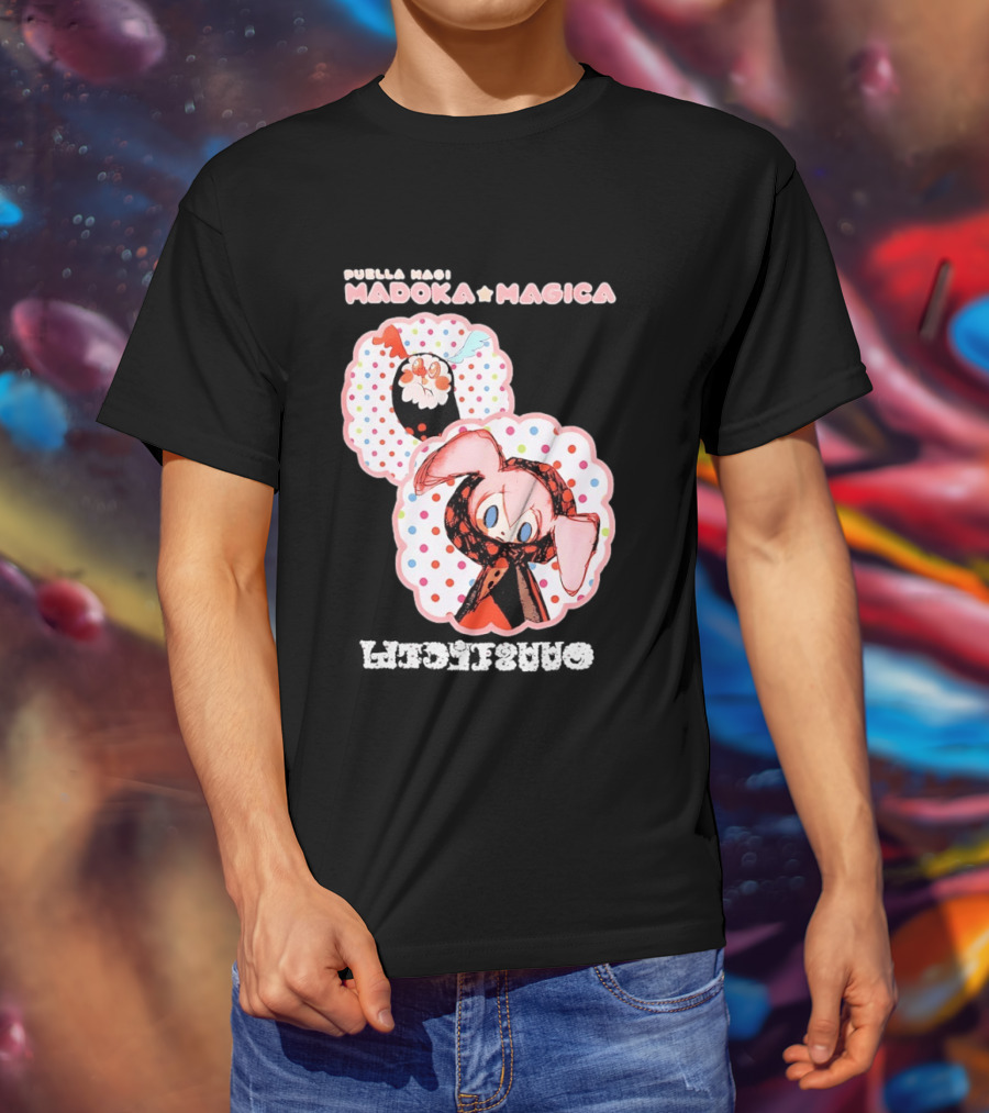 Puella Magi Madoka Magica Cute Kawaii Kyubey Quilt T-Shirt