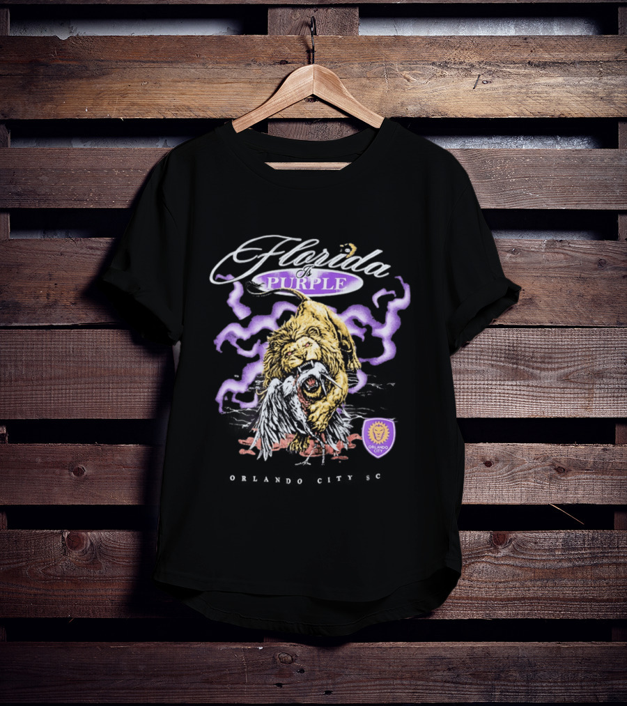 Florida Is Purple Orlando City SC Lion And Eagle Battle T-Shirt
