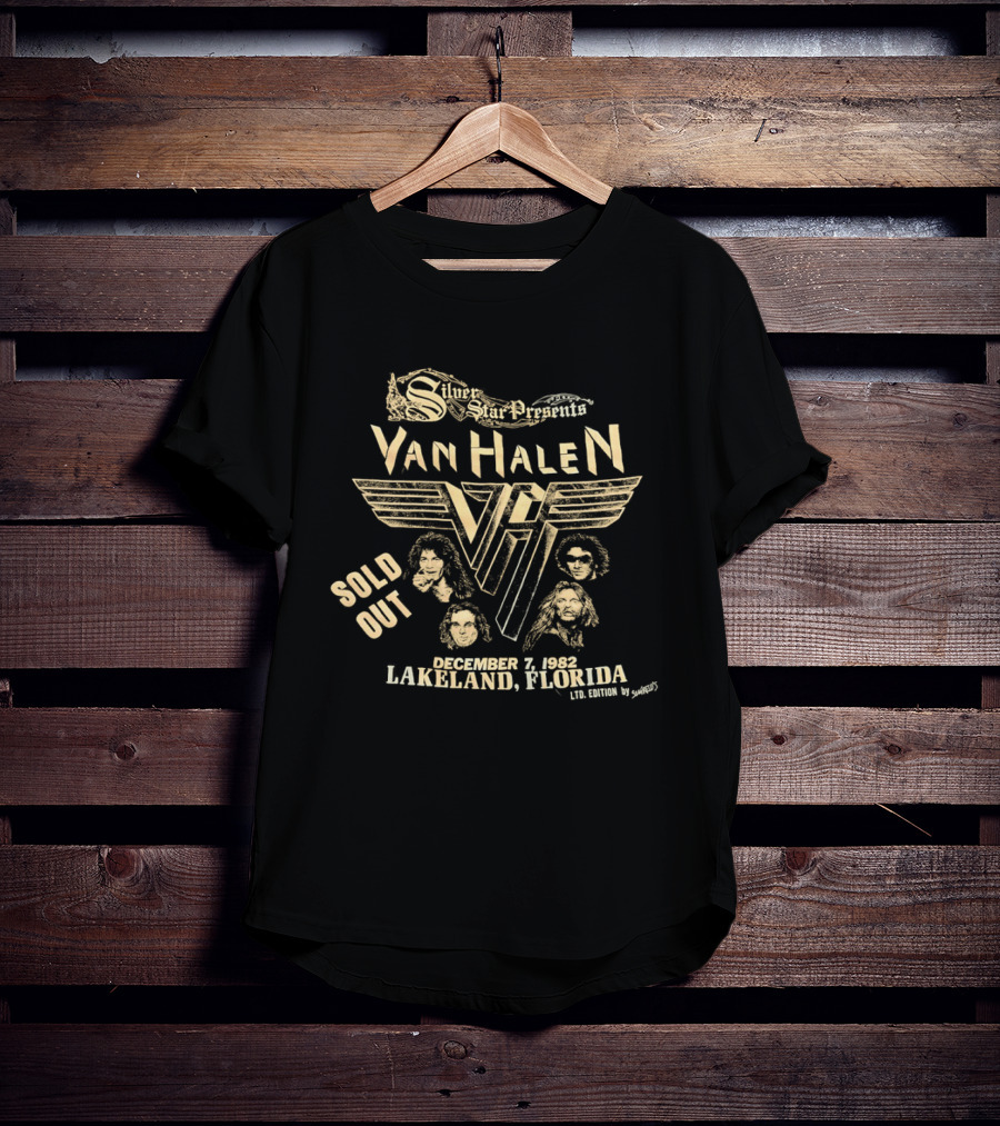 Silver Star Presents Van Halen December 7 1982 Sold Out Lakeland Florida Vintage 1982 Ltd Edition T-Shirt