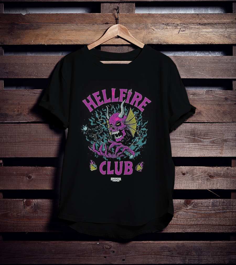 Hellfire Club Stranger Things Skull Sword Dice T-Shirt