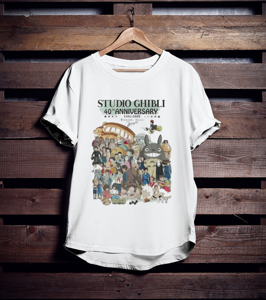 Studio Ghibli 40th Anniversary 1985 2025 Miyazaki Hayao Totoro Spirited Away Characters T-Shirt