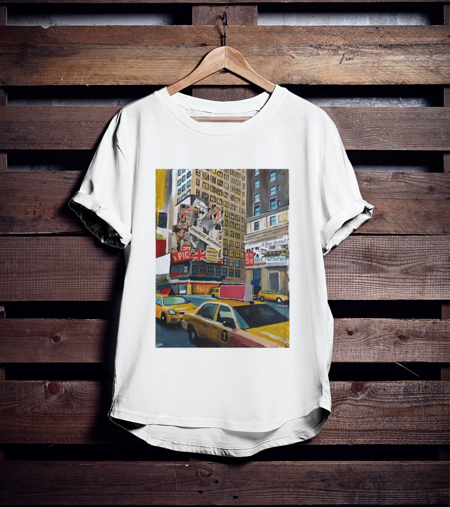 New York City Times Square Taxi Doubles Business British Flag T-Shirt