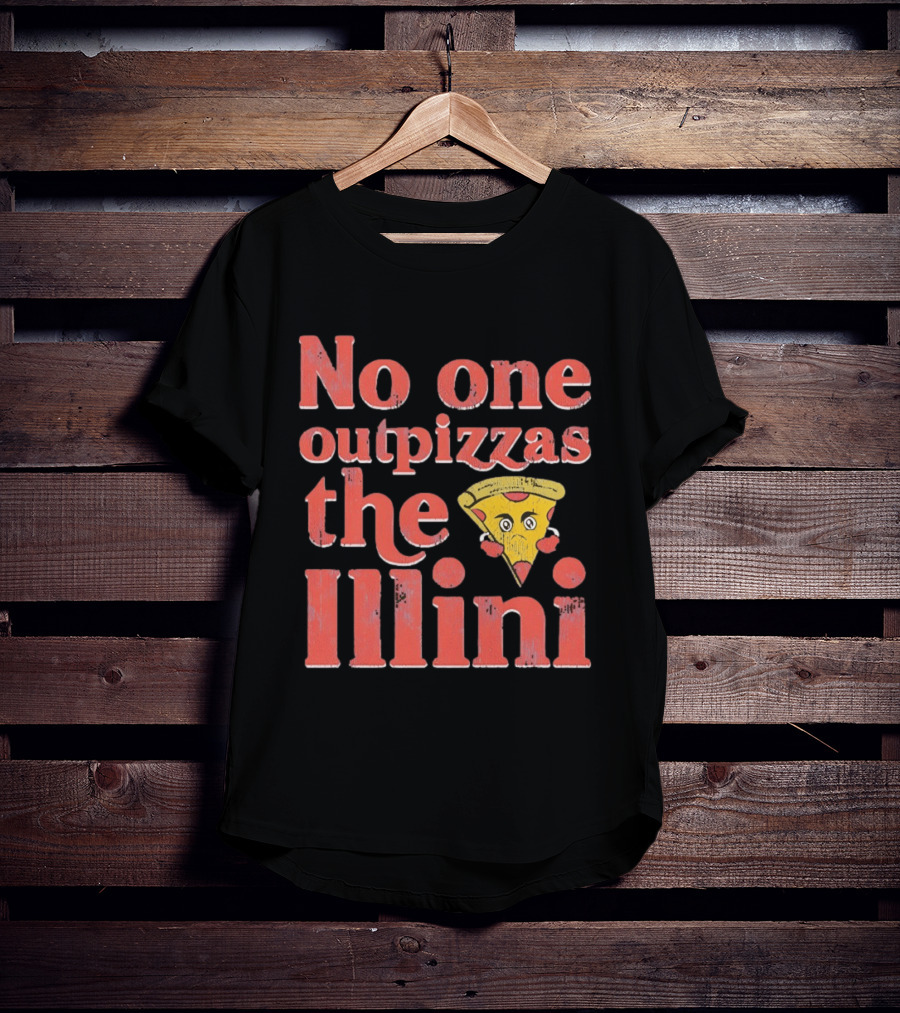 No One Outpizzas The Illini Pizza Face T-Shirt