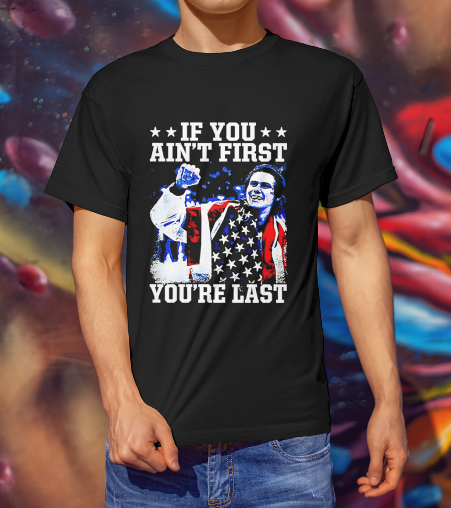 Jack Hughes If You Ain't First You're Last 2026 Winter Olympics USA Flag Victory T-Shirt