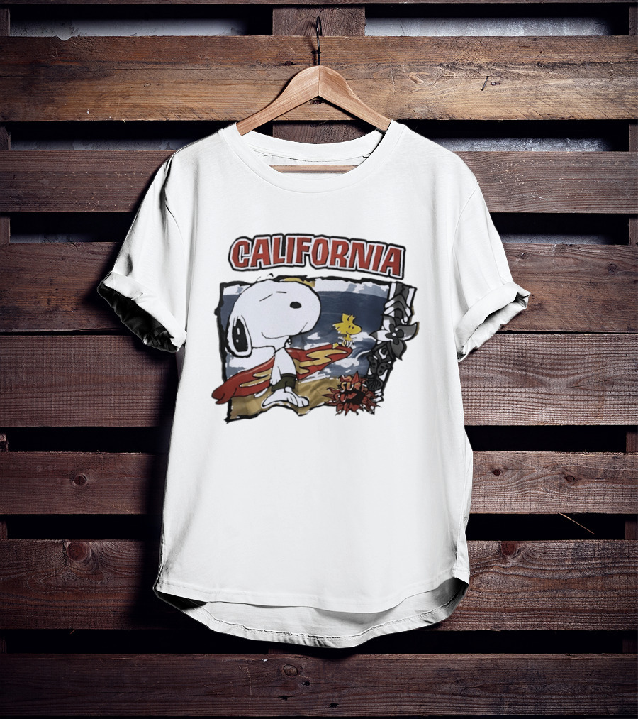 California Snoopy Woodstock Surf Sun Fun T-Shirt