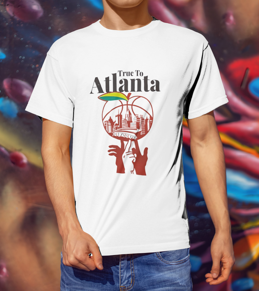 True To Atlanta Apple Skyline Basketball City Skyline T-Shirt