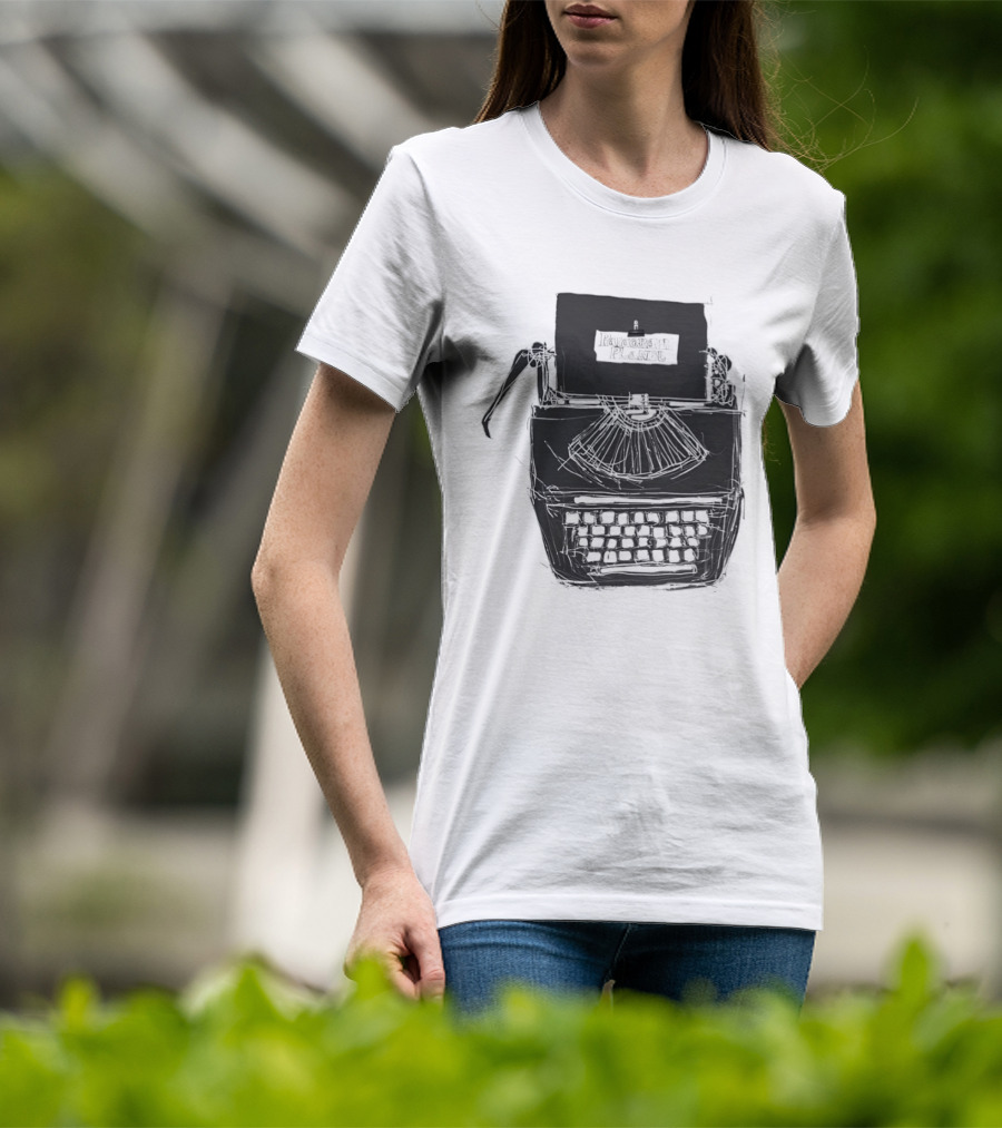 Typewriter Paragraph Planet Book Lovers Novelists Retro Writer Aesthetic T-Shirt