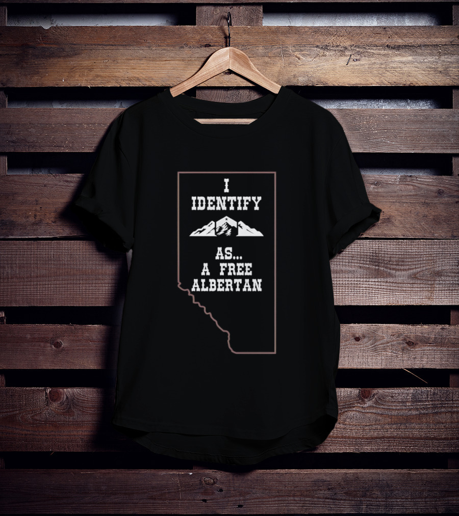 I Identify As A Free Albertan Mountains Inside Alberta Border T-Shirt