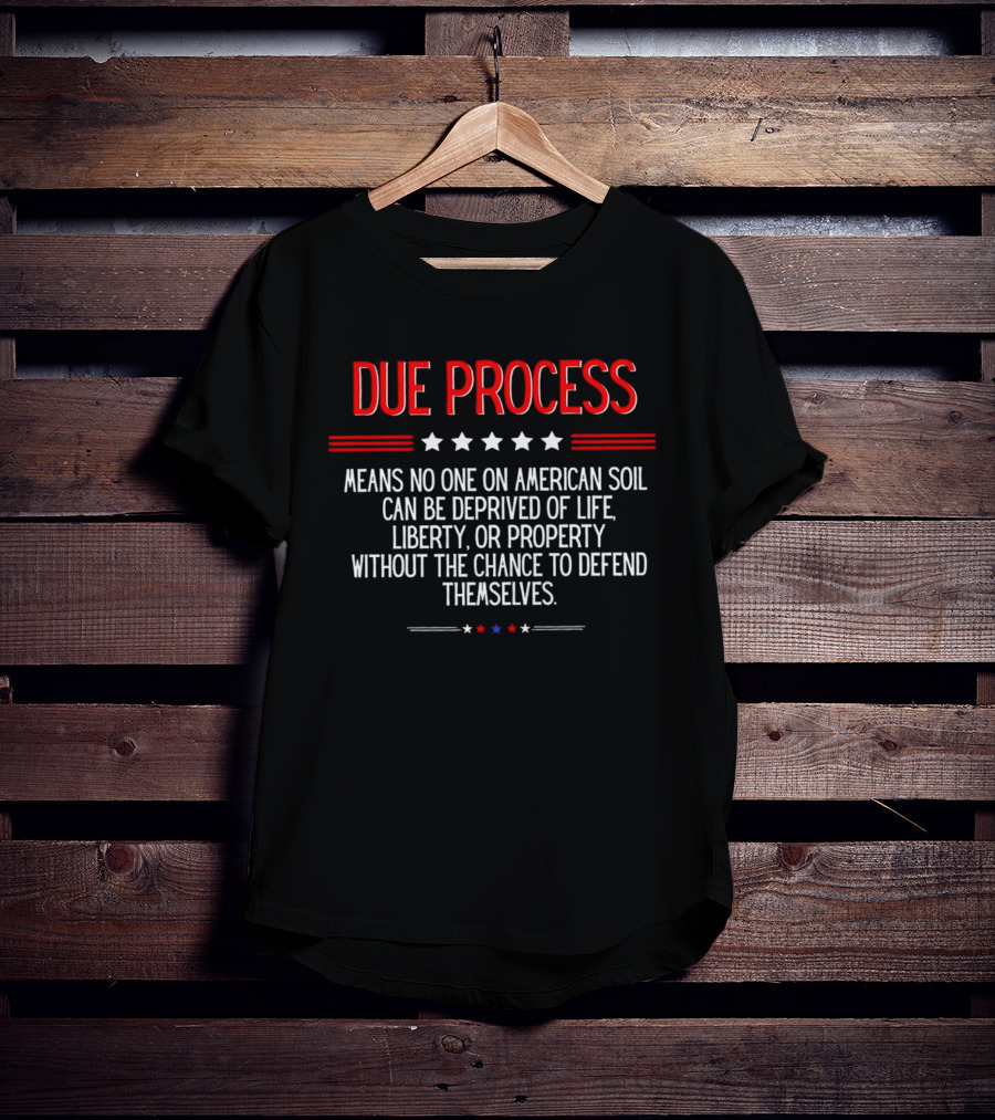 Due Process Means No One On American Soil Can Be Deprived Of Life Liberty Or Property Without The Chance To Defend Themselves T-Shirt
