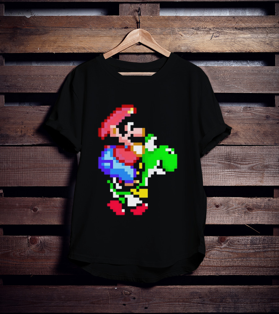 Mario And Yoshi Super Mario World Pixel T-Shirt