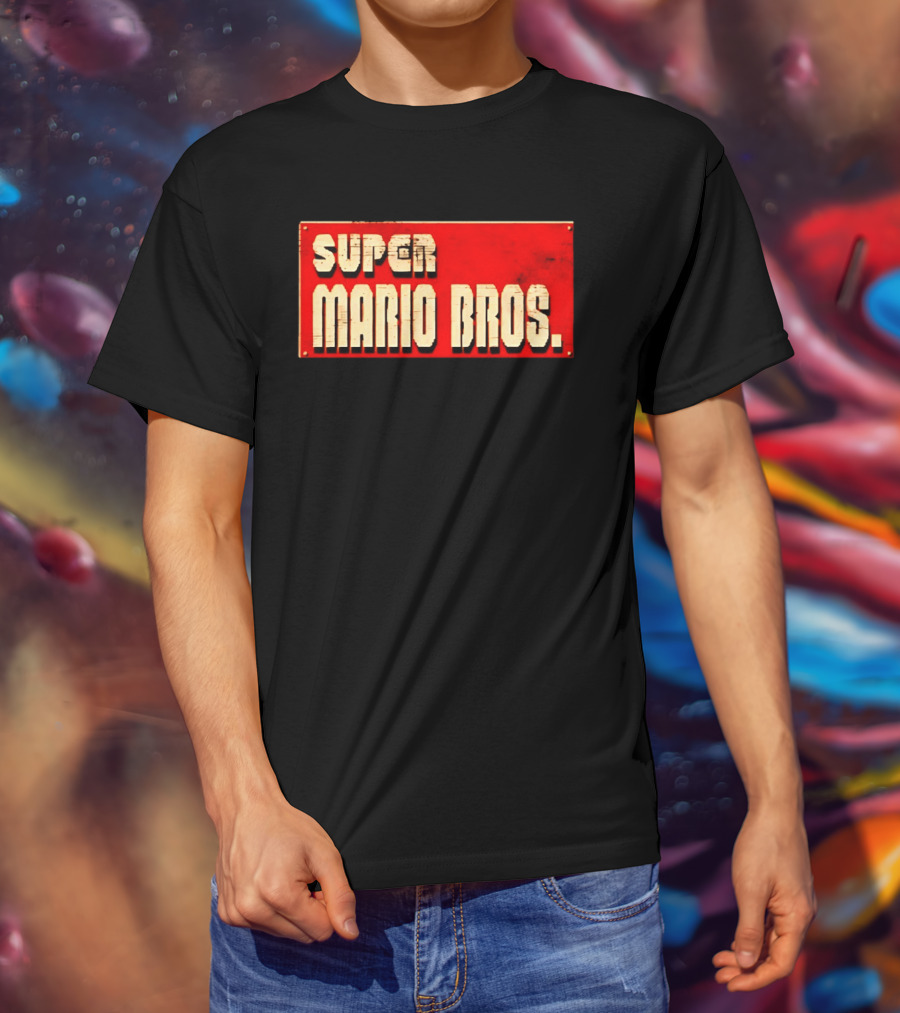 Super Mario Bros Iconic Title Sign T-Shirt