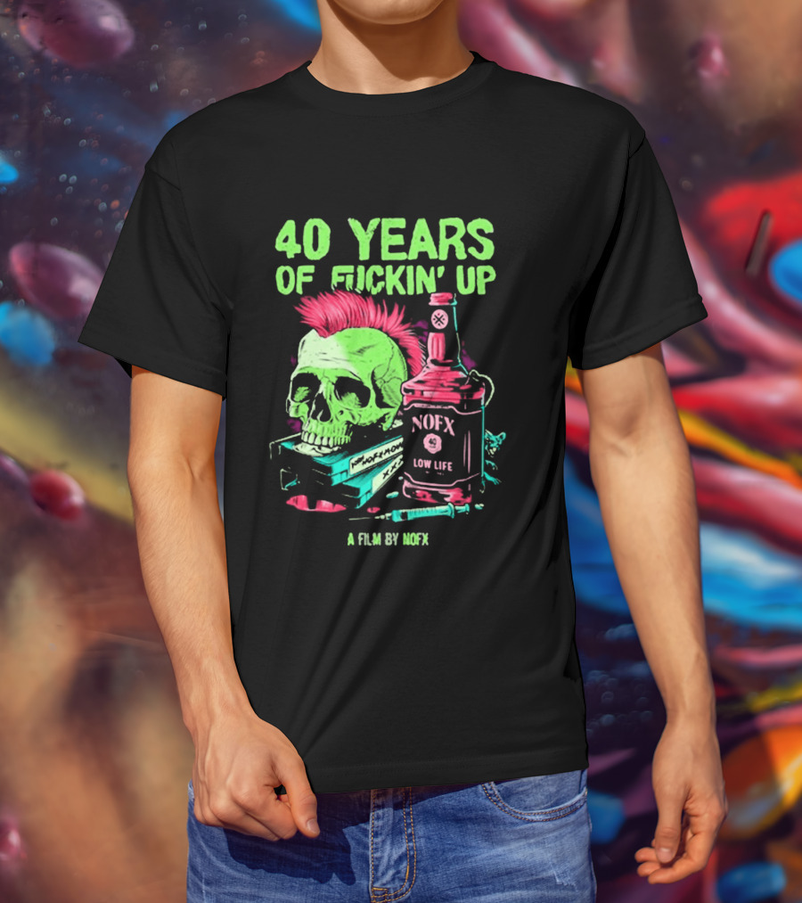 40 Years Of Fuckin' Up NOFX Bottle Skull A Film By NOFX T-Shirt