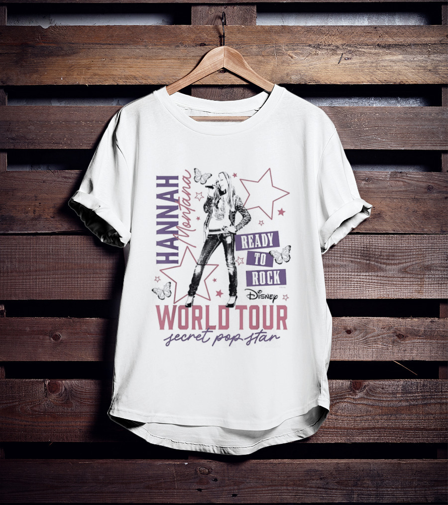 Hannah Montana Ready To Rock World Tour Secret Pop Star T-Shirt