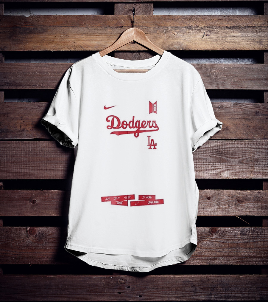 Los Angeles Dodgers BTS World Tour Tracklist Collaboration T-Shirt