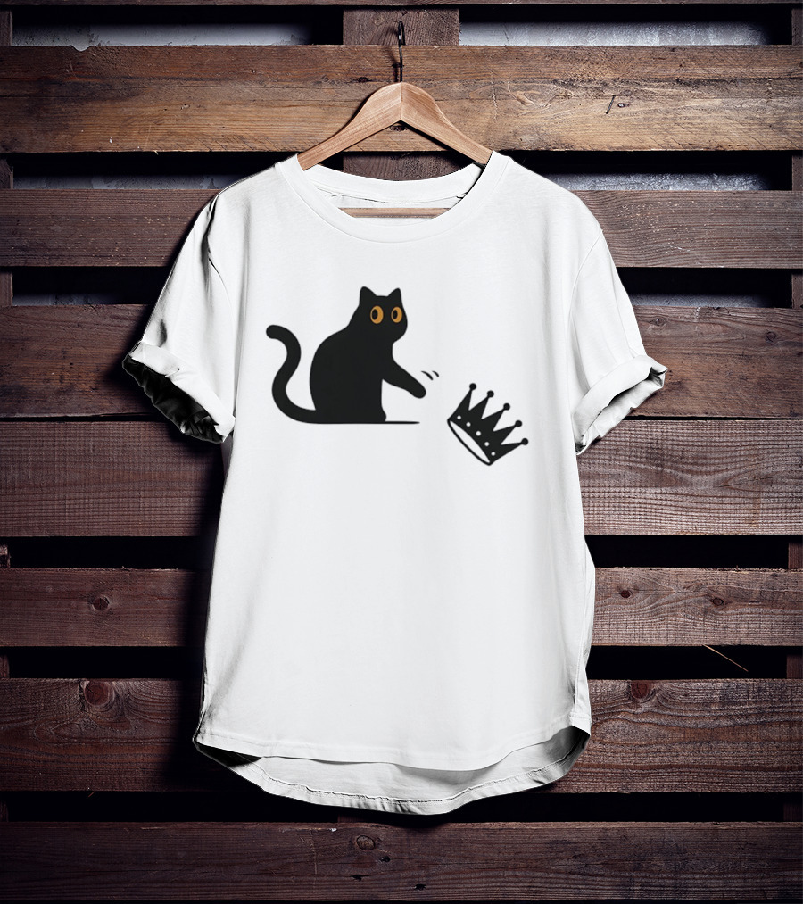 No Kings Cat 2026 Meme Black Cat And Crown T-Shirt
