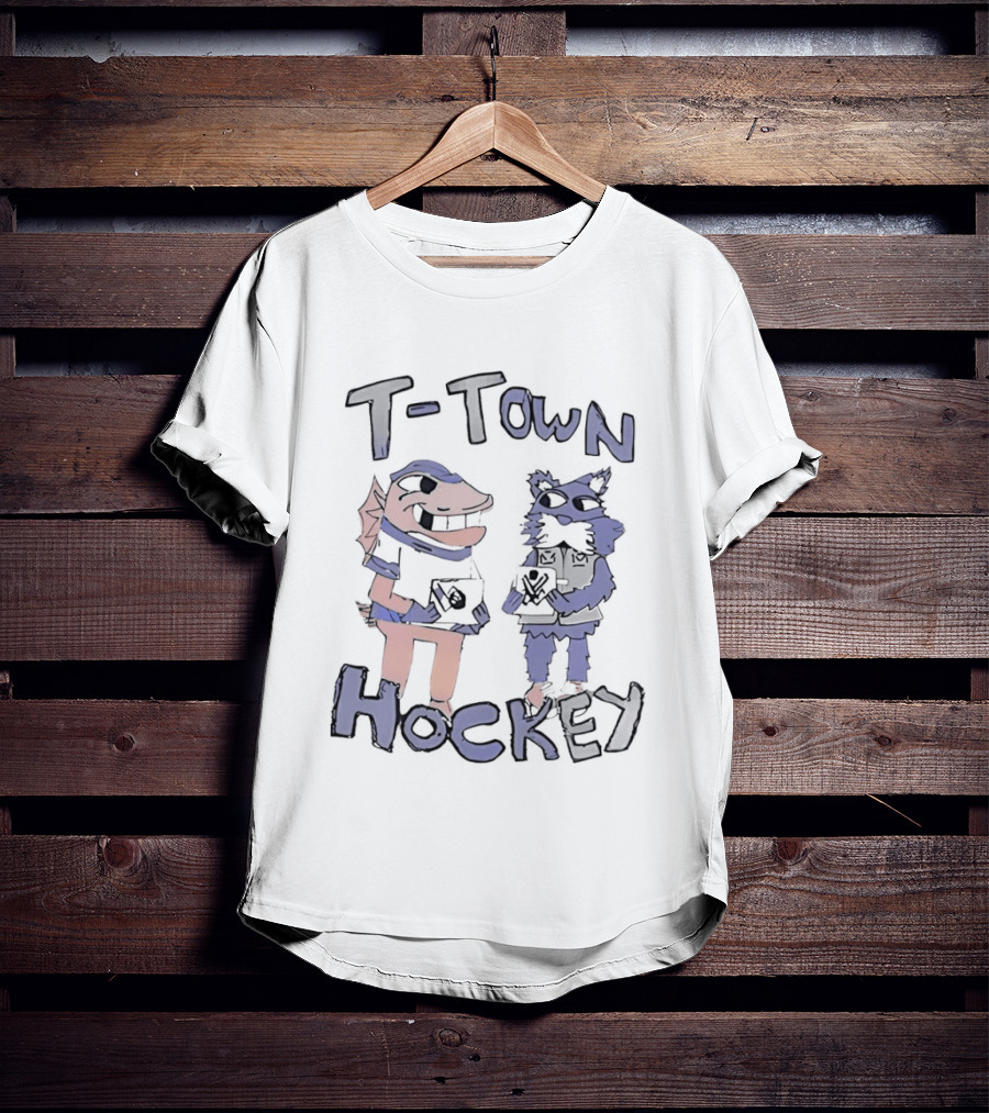 T Town Hockey Cartoon With Playful Animal Characters T-Shirt