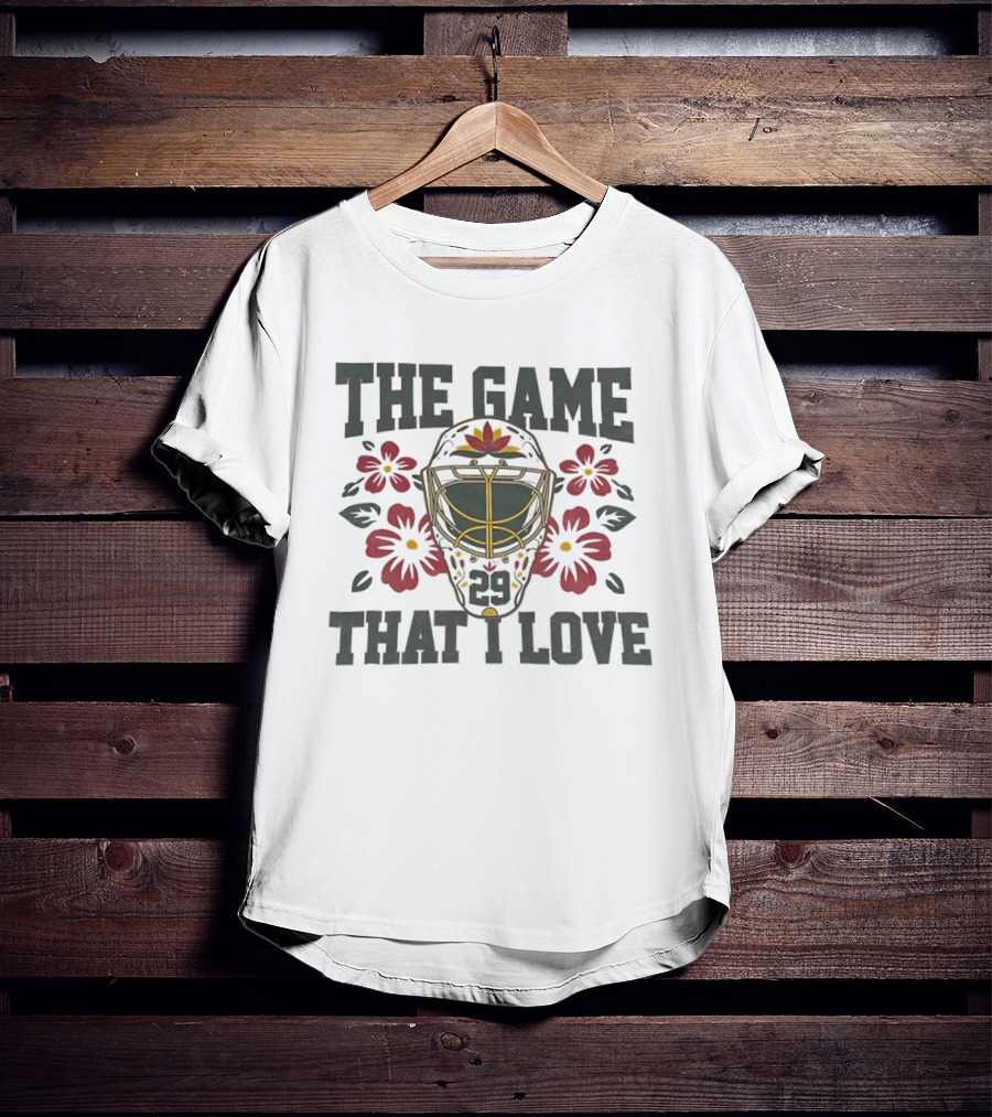 Marc Andre Fleury Minnesota Wild The Game That I Love Floral Hockey Mask T-Shirt