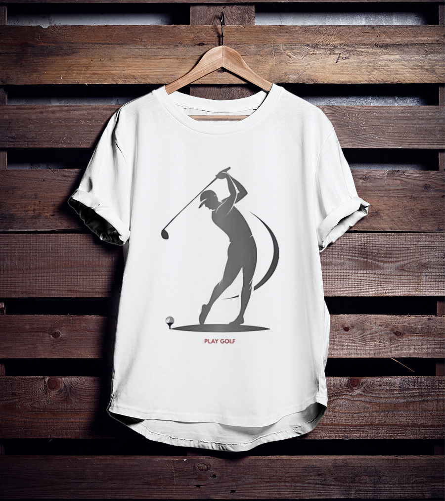 Play Golf Silhouette Of Man Swinging Club T-Shirt