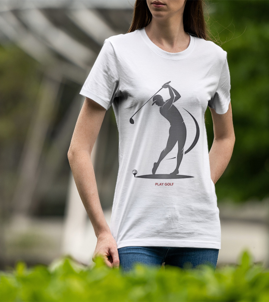 Play Golf Silhouette Of Man Swinging Club T-Shirt
