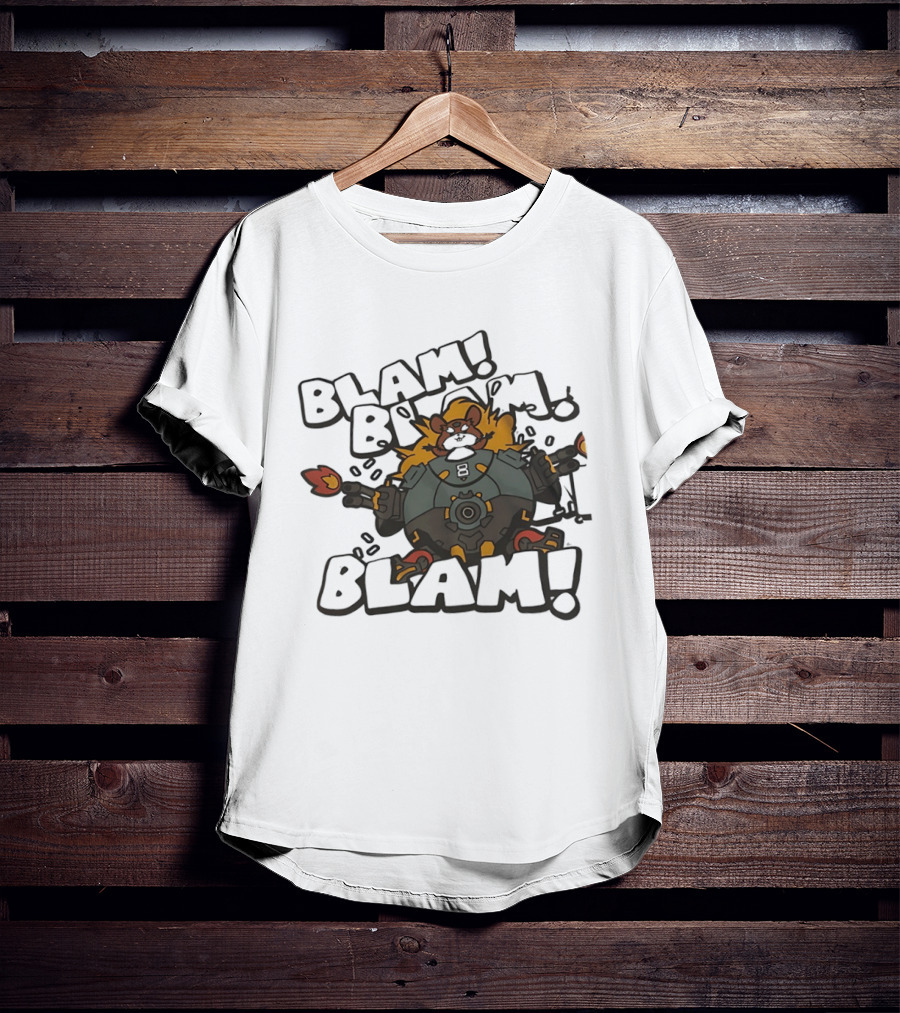 Wrecking Ball Blam Blam Blam Over Hamster Mech Action T-Shirt