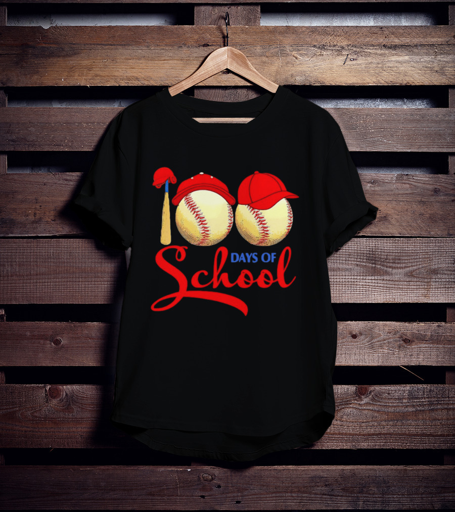 100 Days Of School Baseball Hat Celebration T-Shirt