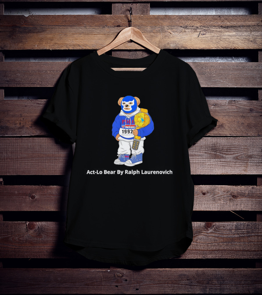 Polo Stadium 1992 Bear By Ralph Laurenovich With Wrestling Championship Belt T-Shirt