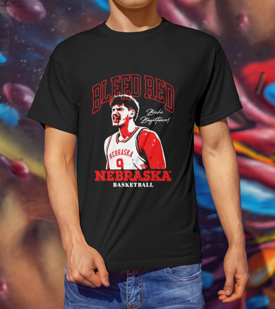 Bleed Red Berke Buyuktuncel Nebraska Basketball T-Shirt