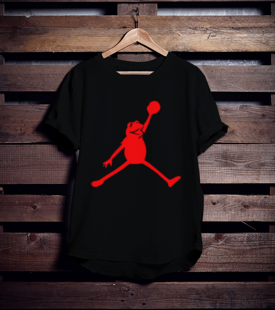 Jordan Frogs Jump Dunkman Kermit Parody Red T-Shirt