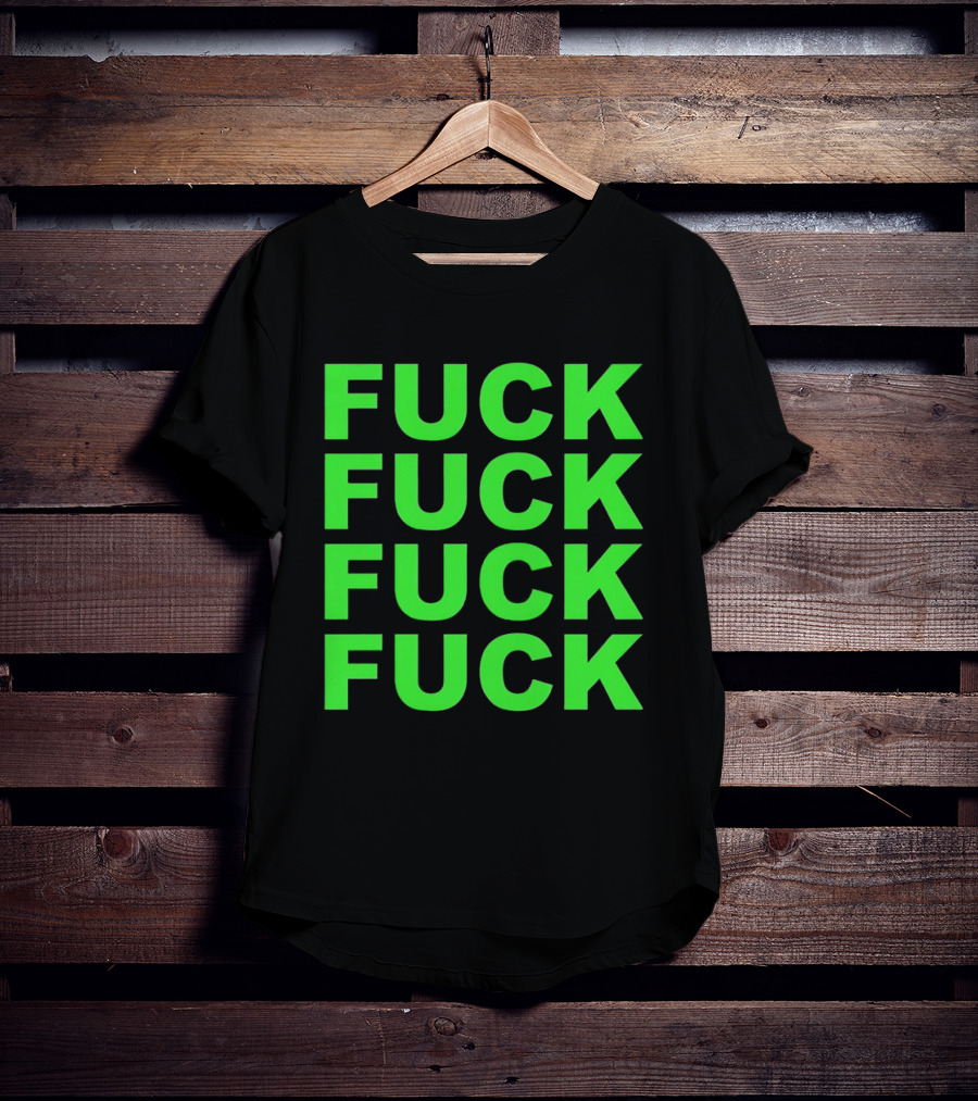 F<strong>* F</strong>* F<strong>* F</strong>* Repeated Bold Neon Green T-Shirt
