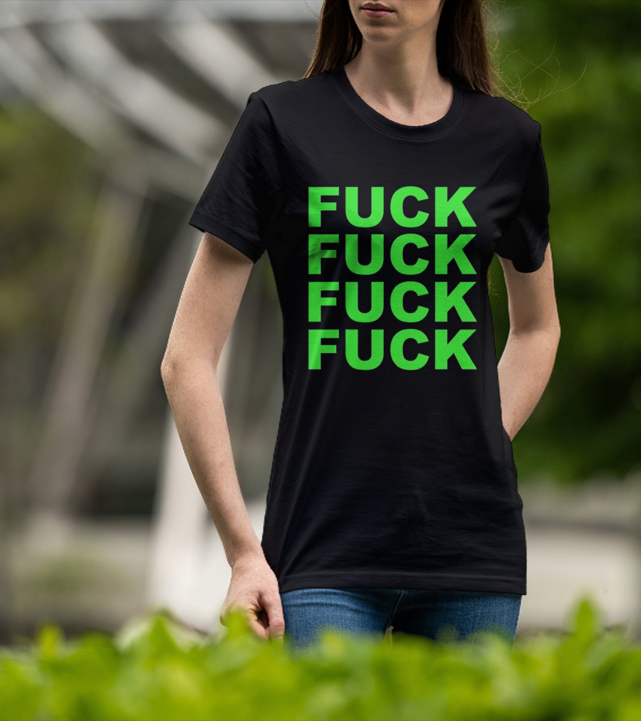 F<strong>* F</strong>* F<strong>* F</strong>* Repeated Bold Neon Green T-Shirt