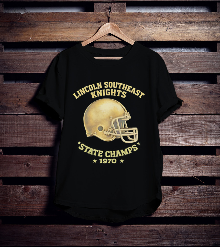 Lincoln Southeast Knights State Champs 1970 Helmet T-Shirt