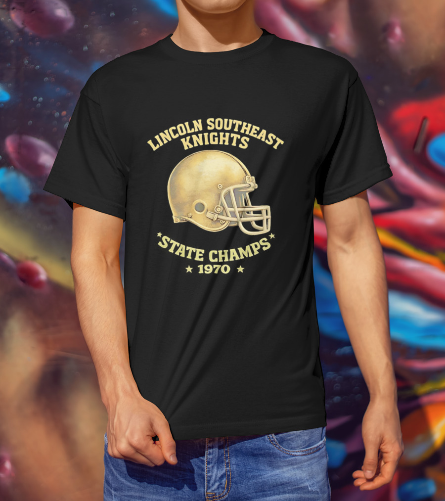 Lincoln Southeast Knights State Champs 1970 Helmet T-Shirt