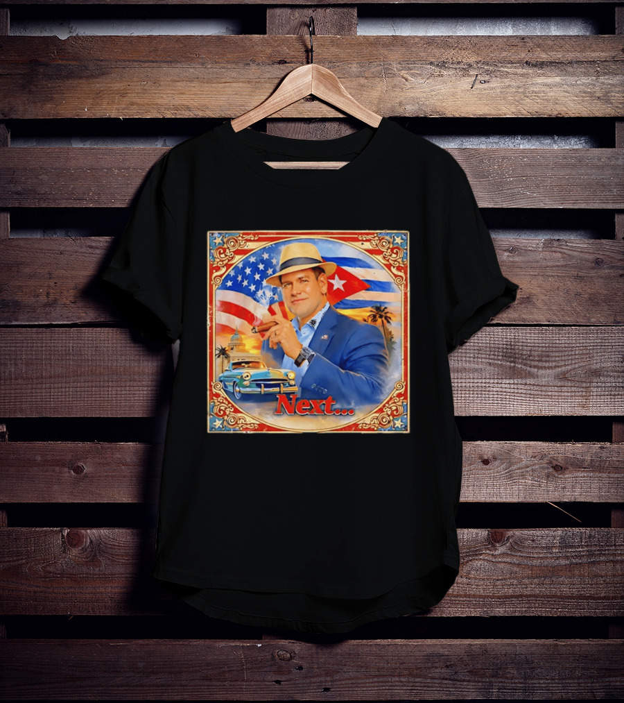Next USA Cuban Cigar American Flag Man T-Shirt