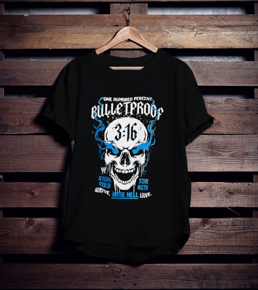 Stone Cold Steve Austin 3:16 One Hundred Percent Bulletproof Skull T-Shirt