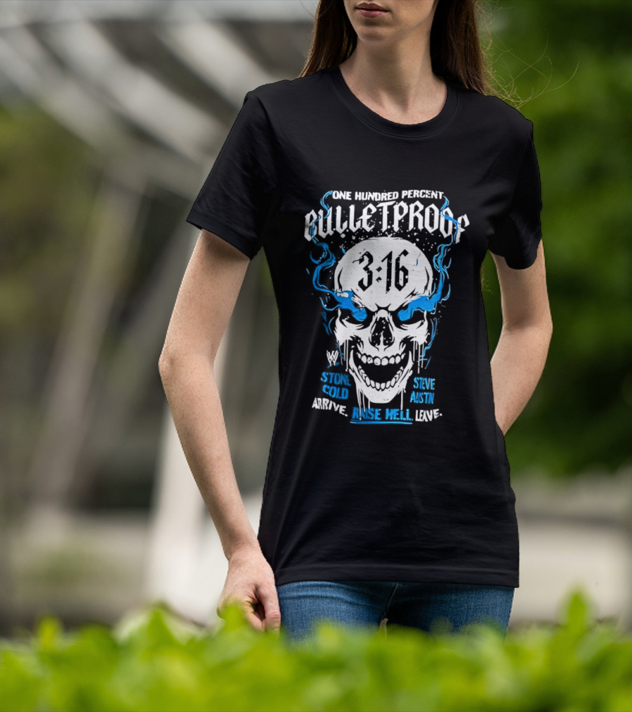 Stone Cold Steve Austin 3:16 One Hundred Percent Bulletproof Skull T-Shirt