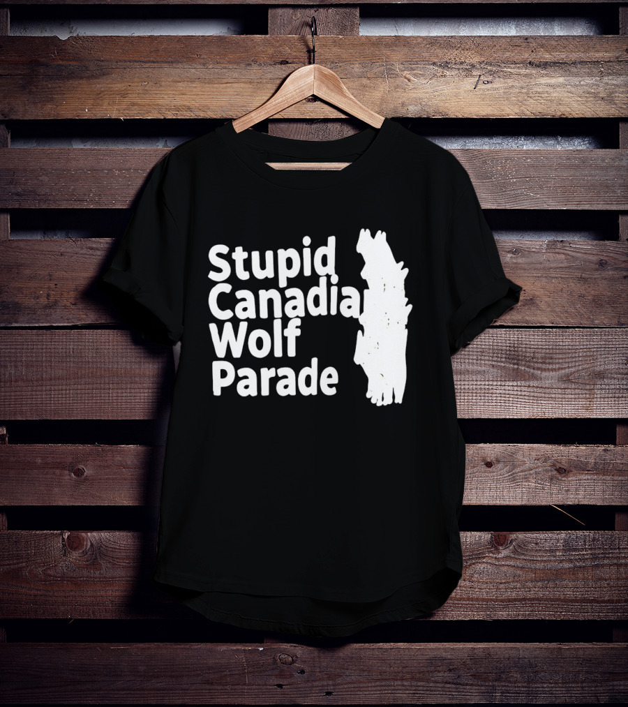 Stupid Candia Wolf Parade White Text With Wolf T-Shirt