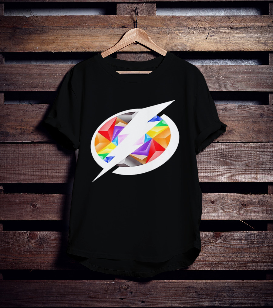Tampa Bay Lightning Rainbow Pride Lightning Bolt T-Shirt