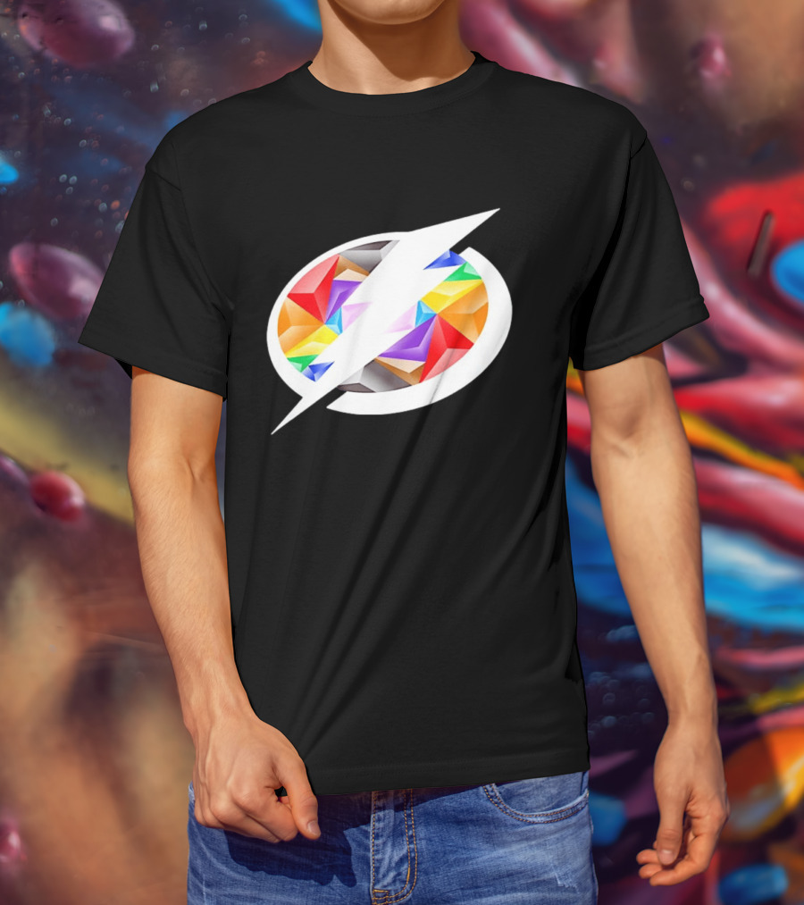 Tampa Bay Lightning Rainbow Pride Lightning Bolt T-Shirt