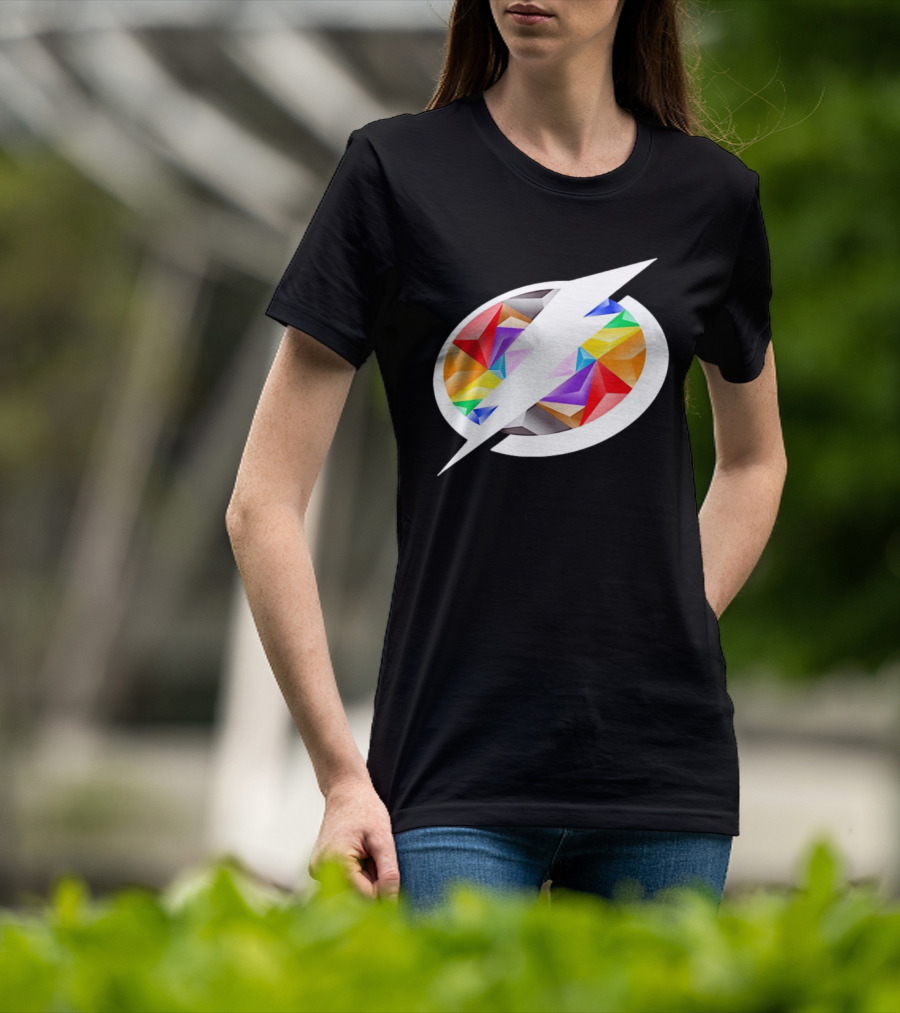 Tampa Bay Lightning Rainbow Pride Lightning Bolt T-Shirt