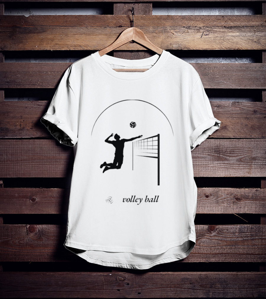 Volleyball Player Jumping To Spike Under Rising Sun T-Shirt