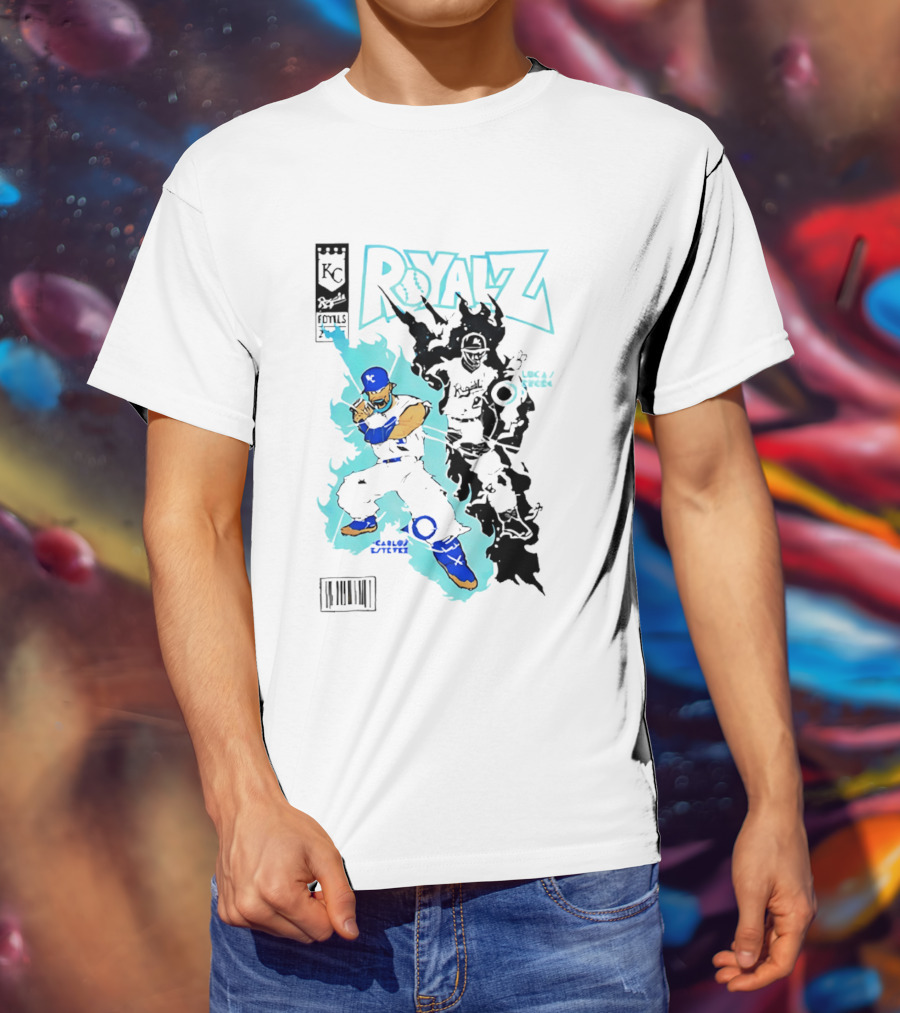 KC Royals Estévez Erceg Royalz Cartoon Baseball T-Shirt