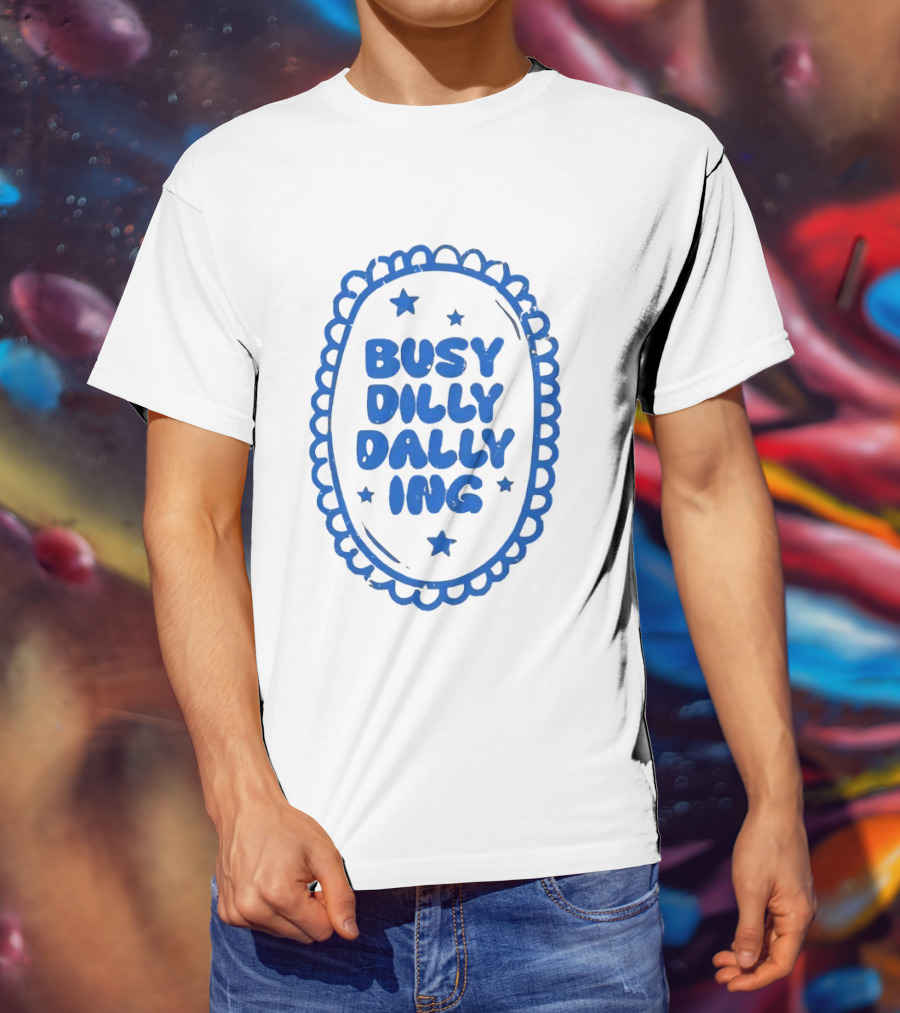 Busy Dilly Dally Inc Stars Oval Frame T-Shirt