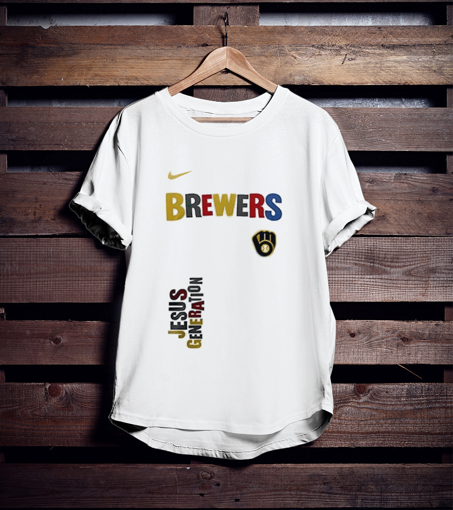 Nike Brewers Jesus Generation Tour Milwaukee Baseball T-Shirt