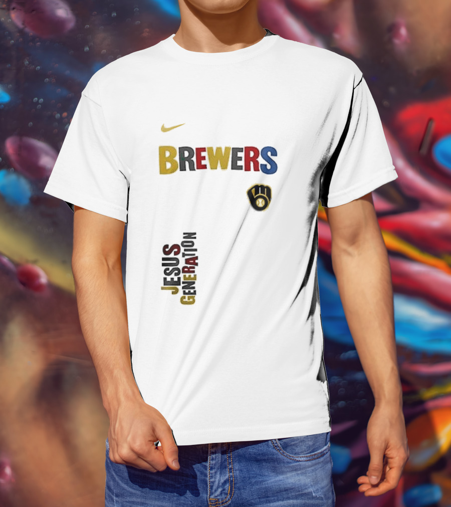 Nike Brewers Jesus Generation Tour Milwaukee Baseball T-Shirt