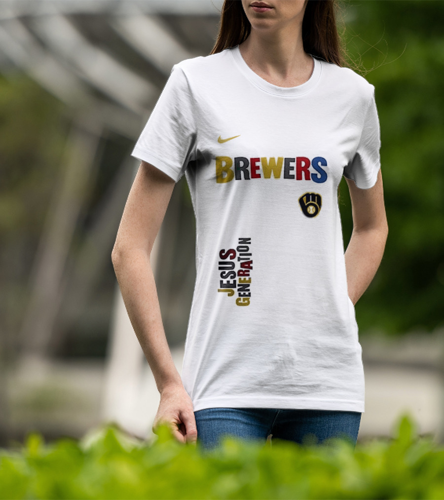 Nike Brewers Jesus Generation Tour Milwaukee Baseball T-Shirt