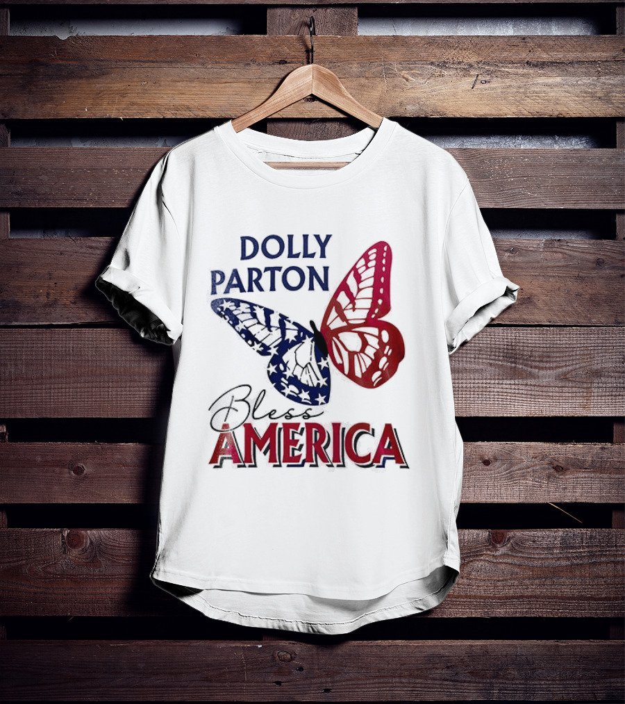 Dolly Parton Bless America Patriotic Butterfly Team USA 250th Anniversary T-Shirt