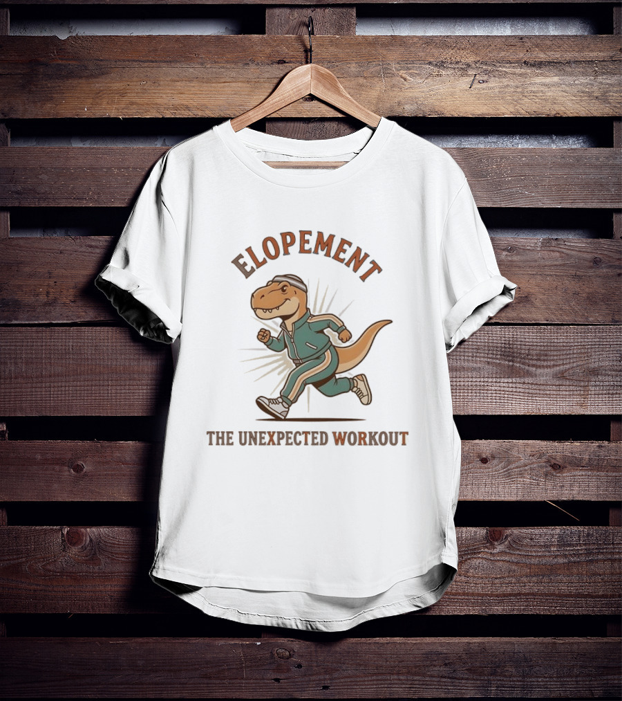 Elopement The Unexpected Workout Dinosaur Running Awareness Of Autism T-Shirt