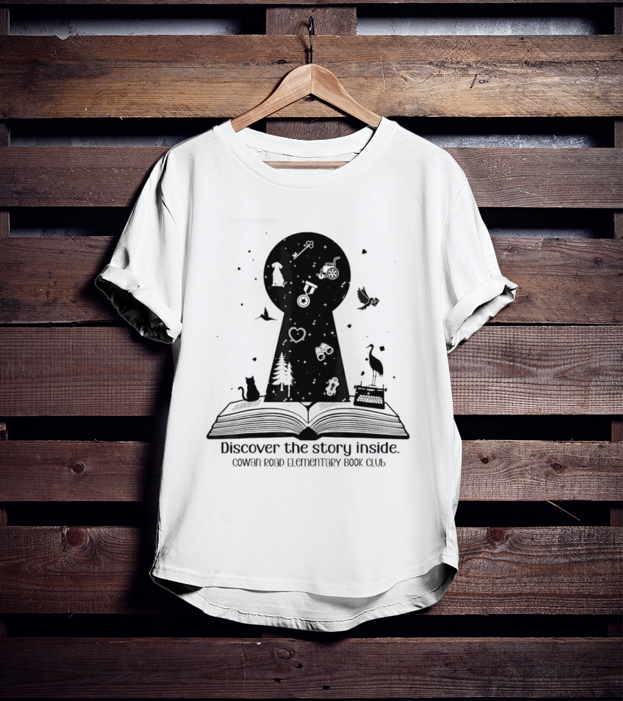 Cowan Road Elementary Book Club Discover The Story Inside Keyhole T-Shirt