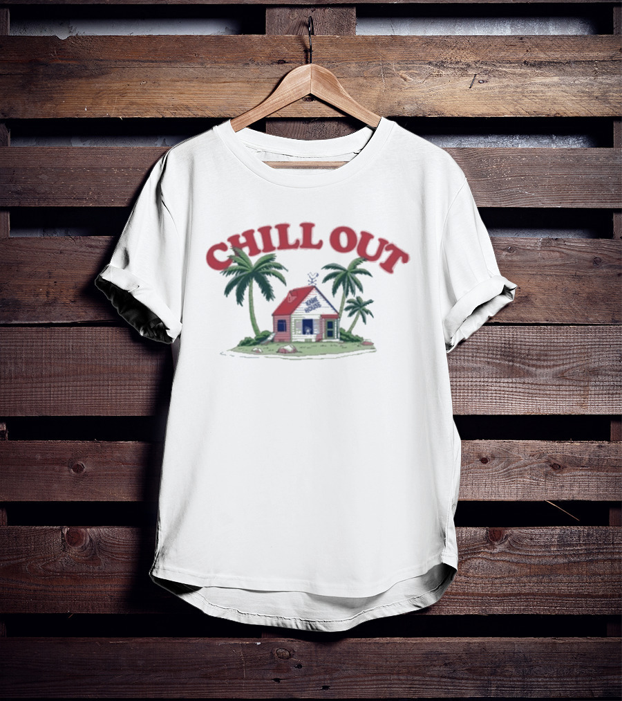 Dragon Ball Kame House Chill Out Master Roshi Relaxation Scene T-Shirt